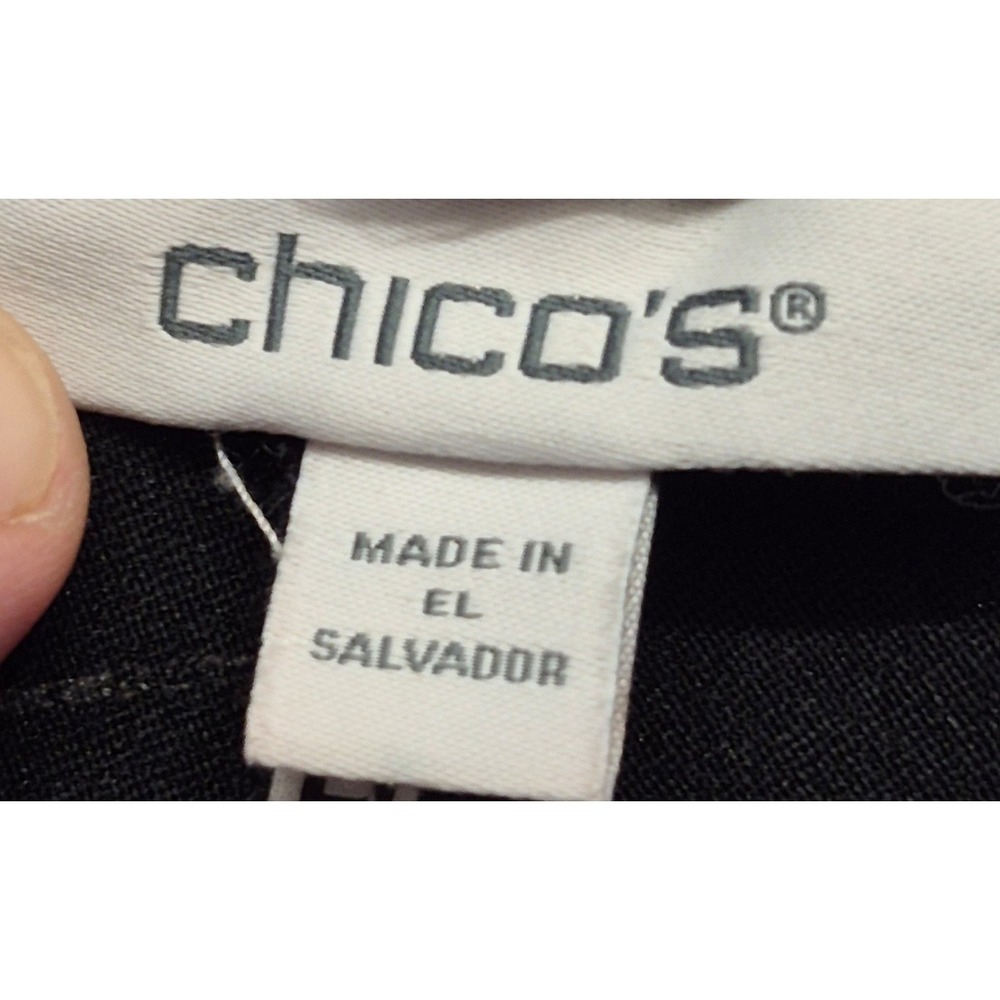 Chicos women's black pull on wide leg capri pants sz 18 stretch classic preppy - Picture 9 of 15